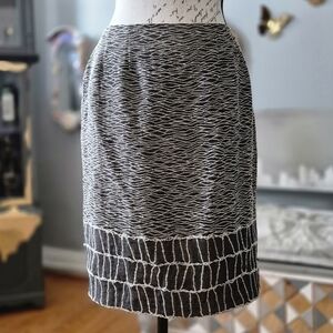 Vintage Carlisle Brown and White Textured Pencil Skirt